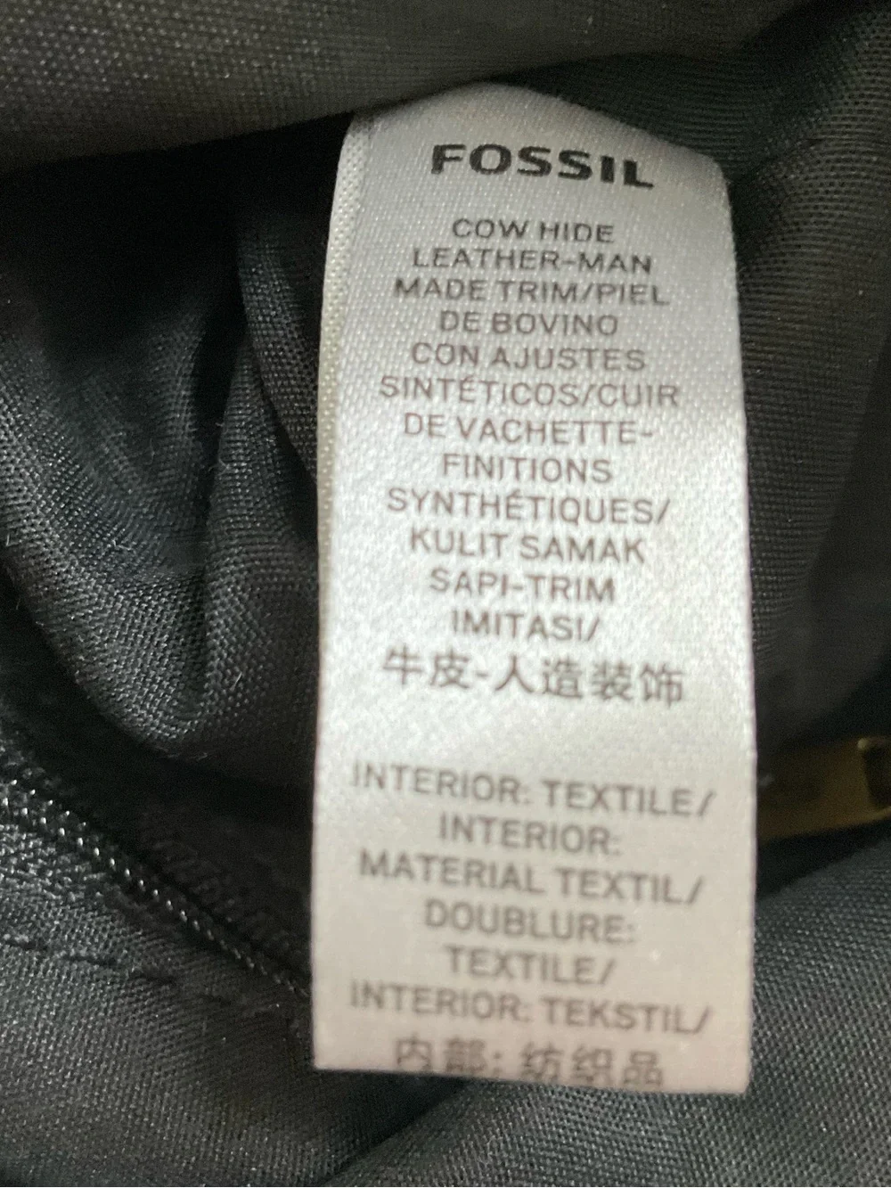 Fossil Black Leather Convertible Backpack Tote EUC